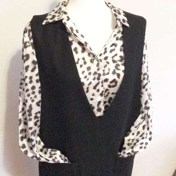 HERMAN GEIST Black DeepV-Neck Mod Dress Size 10 - Picture 2 of 10